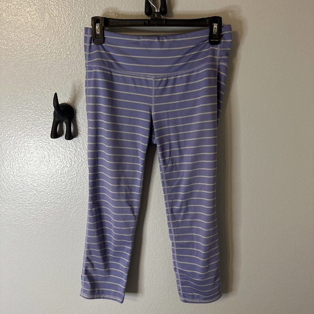 Athleta Women's Capri Leggings Stretch‎ Stripes Purple Size M